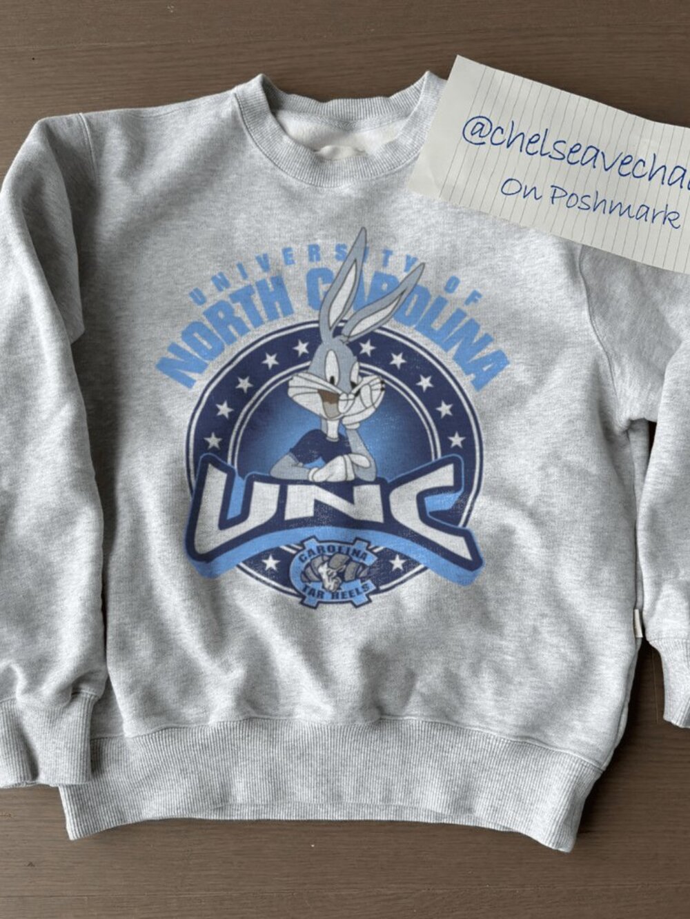 UNC Tar Heels Looney Tunes Bugs Bunny Sweatshirt, University of North Shirt Tee